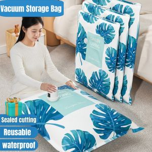 3Pcs Vacuum Storage Bag Reusable Compressed Bag Convenient Travel Home Organizers Waterproof Storage Bag Space Saver Electric Pump