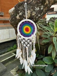 DREAM CATCHER BULU/ DREAM CATHER KEPANG 17CM/ DEKORASIHIASAN DINDING