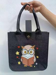 SERENITY 1pcs OWL Felt Bag  Simple Shoulder Bag Felt Large Capacity Casual Handbag Women