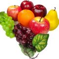 Artificial Fake Fruit, 8 Pcs Faux Fruit Centerpieces Dining Table Decorative, Lifelike Fruits Set Contain Fake, Grape, Orange, Pear for Home Kitchen Décor. 