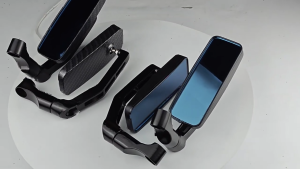 กระจกมองข้างแบบเกลียวขนาด8มม. 10มม. สีดำสำหรับรถจักรยานยนต์กระจกมองข้างรูปทรงพิเศษ