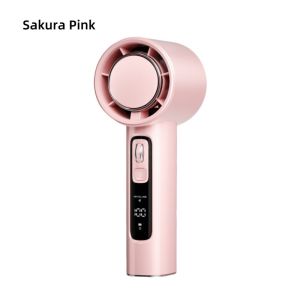 Pulley Adjustable 100-Speed Handheld Min Fan,USB Rechargeable Turbo Air Cooling Fan,LED 3-Speed Lighting