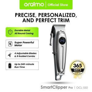 oraimo Alat Cukur Listrik Alat Pemangkas Pintar Cukur Elektrik Rambut Jenggot Profesional Motor Super Kuat Logam Tahan Lama Casing Bulat OCL-550 Electric Shaver Smart Trimmer Professional Powerful Durable Metal All Round