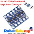 5V to 3.3V 3V 4 Ways Channels Logic Level Converter Voltage Signal IIC UART SPI Bi-Directional Module Arduino Raspberry Rasp Pi NodeMCU. 