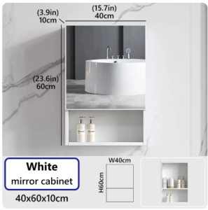 Aluminum Bathroom Mirror Cabinet With Led Light Lavatory Cosmetic Storage Smart Defog Bathroom Cabinet With Mirror Wall