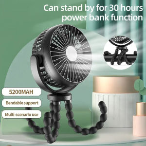 Octopus Mini Small Fan Easy to Carry Multi-Functional Folding Usb Office Desktop Outdoor Camping Stroller Handheld Fan
