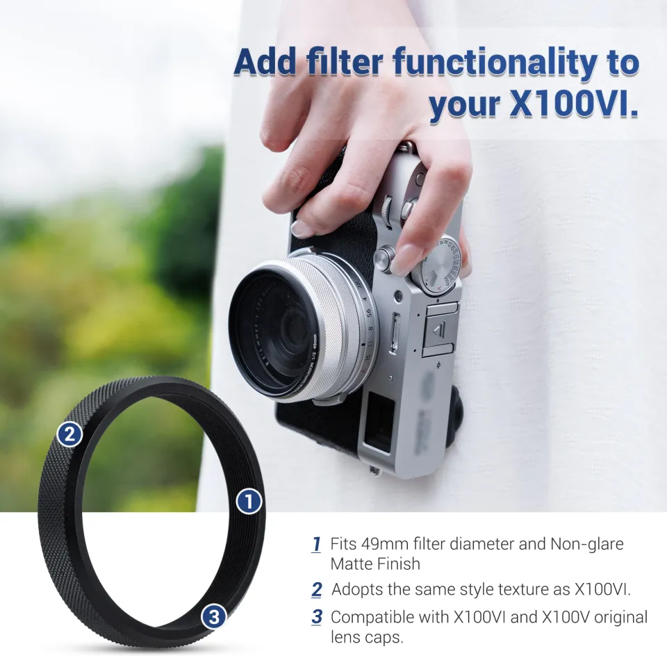 JJC Metal Adapter Ring For Fujifilm X100VI X100V X100F X100T X100S