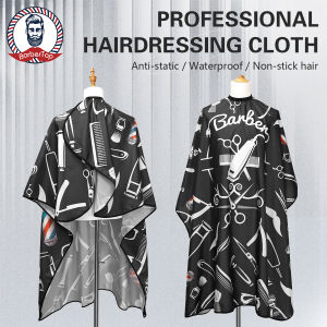 Barber Haircut Cloth Hairdresser Apron Hair Cut Cape Hairdress Gown Hairdressing Coat Barbershop Salon Accessory Black