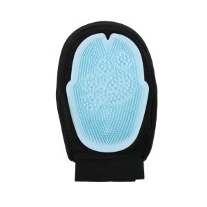 RANZH Double Sided Dog Cat Bath Massage Gloves Pet Comb Grooming Massage Pet Bath Brush Durable Wet and Dry Use Cat Deshedding Comb for Dog Cat