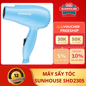 Máy Sấy Tóc Sunhouse SHD2306 (1200W) - Màu Đen Sang Trọng 3 Chế Độ Gió Tay Cầm Gấp Gọn Tiện Lợi