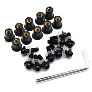 BENSON0 Universal M5x16mm With wrentch Yamaha Honda Motorcycle Windscreen Fairing Mountings Nut Fastener Windshield Bolts Screws