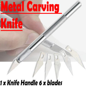 Metal Carving Knife Paper Cutting High Precision Carving Knife 6 pcs of blades plus cutting pens