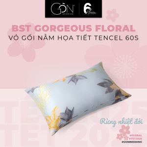 (BST Plain Lovers) Vỏ Gối Nằm Gòn Bedding Lụa Lyocell 60s Hoạ Tiết Cao Cấp 50x70 cm