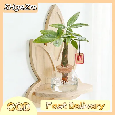 SHgeZm Lotus Shaped Wall Hanging Shrine Rack Solid Wood Floating Shelf for Meditation Space Boho Decor for Yoga Room or Altar Area