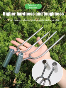 🌱 Efficient Multi-Function Adult Adjustable Gardening Two-Tine Fork Stainless Steel Eco-Friendly Metal Material Labor-Saving Garden Handheld Soil Loosening Two-Prong Fork