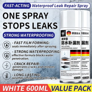 【Buy2 Take2】1200ML Waterproof Leak Repair Spray Waterproof Spray Rapid Stop Leaking Fast Fix Leak Seal Repair Roof Coating Rubber Coating Spray Repair Sealant for Roof & Pipe