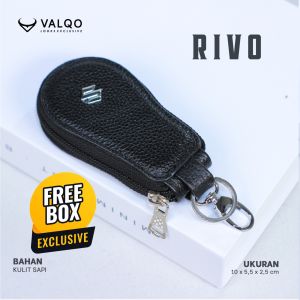 [VALQO] Gantungan kunci RIVO Tan Embos Kulit Sapi Dompet STNK Remot Mobil Motor Honda Toyota Daihatsu Mitsubishi Suzuki