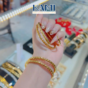 {loại 1} Vòng tay 3 ly khoá lưỡi gà có khắc mộc hoạ tiết kim cương bản bền màu Kami VC3LKC