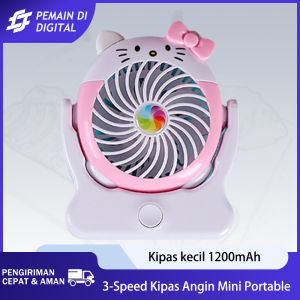 1200 mAh Kipas Angin Mini Portable 3-Speed Super Angin Rechargeable  Multifungsi