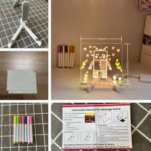 GIORGIONE Acrylic Colorful LED Writing Board Erasable Night Light Kids Drawing Board USB Rewritable Message Board DIY