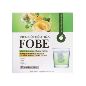 Viên Sủi Tiêu Hóa Giảm Đầy Hơi Khó Tiêu Đày Bụng FOBE- Hộp 20 viên 4 vị