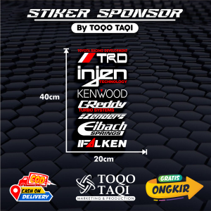 CUTTING STICKER SPONSOR STIKER BODY SAMPING MOBIL TRD GREDDY IFALKEN KENWOOD INJEN TECHNOLOGY