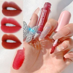 BAIXL 8Pcs Easy To Color Matte Velvety Lip Glaze Long-lasting Soft Mist Liquid Lipstick Lip Stain Waterproof Matte Lipstick Suit Women