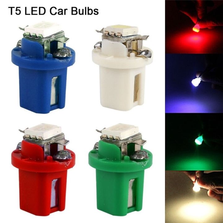 Ledlampen, wit, T5, B8.5D, 12 V, voor dashboard, 2 stuks