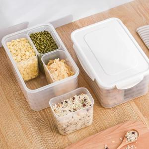 🇲🇾READY STOCK🔥Four Compartment Storage Box Container 四分格保鲜盒 五谷杂粮密封罐分格储物罐家用食品收纳盒干货储存冰箱保鲜收纳盒 6935968600280