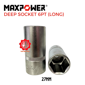PER PCS Mata Sock Deep 1/2" Drive 6PT CRV 222427mm MAXPOWER