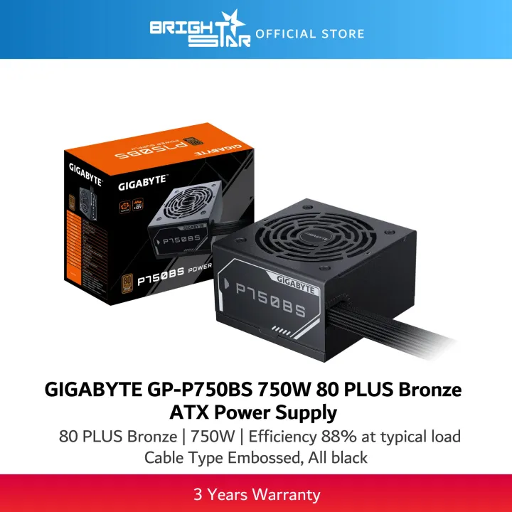 GIGABYTE GP-P750BS 750W 80 PLUS Bronze ATX Power Supply