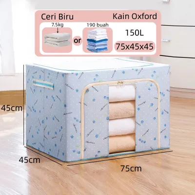 Frame baja kotak penyimpanan Lipat kotak storage box organizer Kain Oxford besar yang memindahkan dan mengatur multifungsilemari pakaian