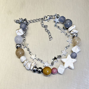 Nicedays🍒Gelang Bintang Mutiara Manik-manik Gelang Niche Ins Desain Sense Aksesoris Gelang Zirkon