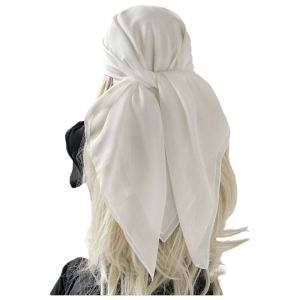 SIXIS Vải Mềm Khăn lụa Màu đơn sắc Kết cấu satin Khăn quàng cổ Bandana Thanh lịch Thoáng khí Khăn vuông Phụ Kiện Thời Trang Dành Cho Nữ