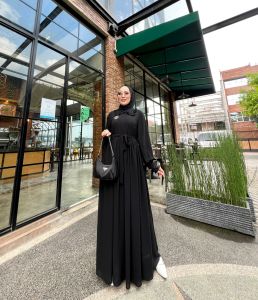 Zahira1808 Delia Dress Bahan Ceruty Baby Doll Import Gamis Syari Murah Trendi