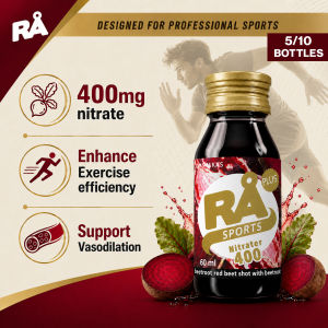 RA Swedish Beetroot Juice Shot 400mg Nitrate 60ml x 5/10 Bottles for Endurance Running Marathon & Sports Performance