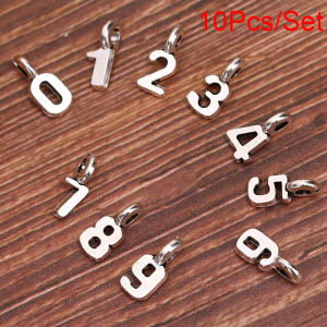 [fenggongshuode] 10Pcs Set Alloy Mix Arabic Numerals Charms Pendant Jewelry DIY Making Crafts