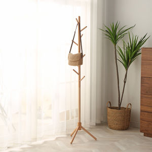Wooden Coat Rack ราวแขวนเสื้อ ที่แขวนหมวก ที่แขวนหมวกกระเป๋า  ราวแขวนผ้าไม้ เสาแขวนเสื้อ แขวนกระเป๋า ที่เก็บกระเป๋าแบบแขวน ประกอบง่าย ทนทาน