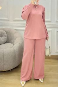 youras setelan muslim wanita kaos knit rajut import salur terlaris termurah cod