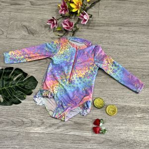 Đồ bơi bé gái 1 mảnh áo bodysuit dài tay nhiều màu size từ 1 tuổi đến 5 tuổi chất liệu thun lạnh BINSPORTS BB058