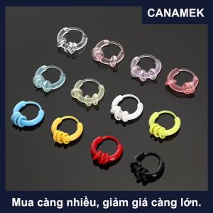 【CANAMEK】 10Pcs Đầy Màu Sắc Nhựa Hoop Bông Tai Dễ Thương Nhỏ Bông Tai Cho Phụ Nữ Cô Gái Đơn Giản Đa Năng Tai Khóa Đồ Trang Sức Phụ Kiện Quà Tặng