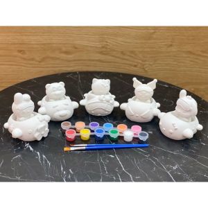 Hàng Sẵn Set 5 tượng tô màu thạch cao hot trend Sanrio kuromi lotso lái máy bay.Tô Màu thạch cao.