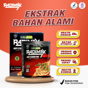 RADIMAX Kopi Penambah Stamina Penambah Durasi Pria Dewasa 100% BPOM Obat Anti Ejakulasi Dini Obat Kuat Pria Tahan Lama Terbukti