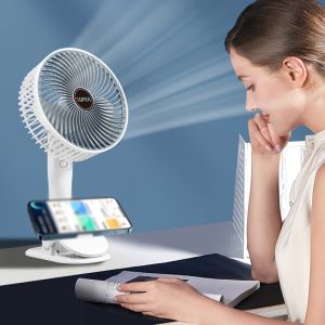 6-in-1 Mini Portable Fan – Rechargeable Table Handheld Clip & Hanging Desktop Fan