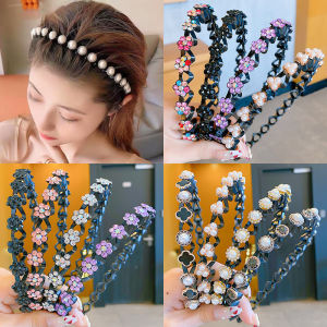 Hairpin Non-slip Tape Teeth Headdress Personalized Options Colorful Crystal Flowers Fixed Hairstyles
