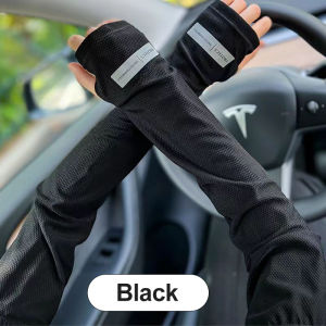 Summer Ice Silk Sleeve Cover UV Protection Hand Sock Outdoors Cycling Sunscreen Long Gloves Men Woman Cooling Arm Sleeves