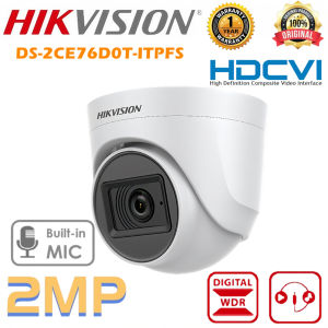 Hikvision CCTV Camera DS-2CE76D0T-ITPFS 2MP/5MP Full HD WIth audio Smart IR 20m Fixed Turret Indoor Night Vision Analog Camera