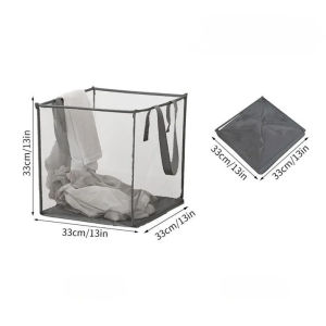 Folding Laundry Basket Organizer for Dirty Clothes Bathroom Clothes Breathable Mesh Storage Bag Large Capacity Basket