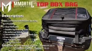 TOP BOX BAG BY IMMORTAL MOTOBAG: A COMPACT & DURABLE STORAGE SOLUTION