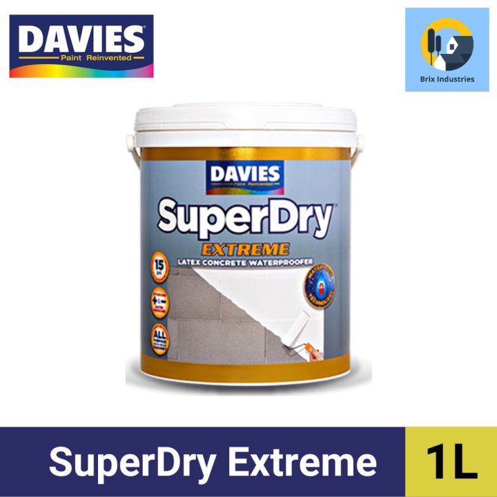 Davies SuperDry White 1 Liter Extreme Latex Paint Waterproofer Brix ...